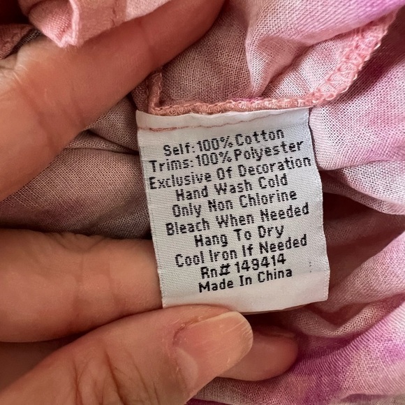 NWT Johnny Was Pink Tie Dye Embroidered Shirt Blouse Small - Picture 7 of 10